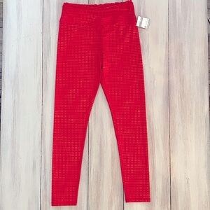 NEW Zella Girls High Waisted Coral Peach Ruffle Leggings Activewear XL 14/16